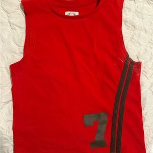 With Jean straight sevens tank red